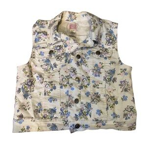 Denim Pastel Floral Vest Top Vintage